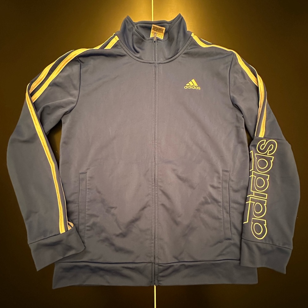 Adidas Originals Youth Boys Women 3-Stripe Logo Track Jacket Blue Size L (14-16)